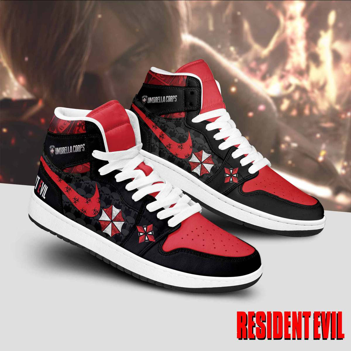Ideafootwear Resident Evil AJ1 High Sneakers Shoes For Men And Women 3