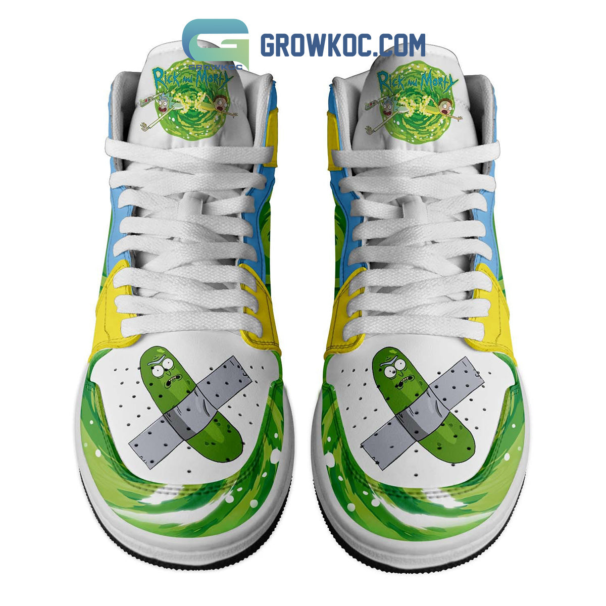 Ideafootwear Rick and Morty AJ1 High Sneakers Shoes For Men And Women 4