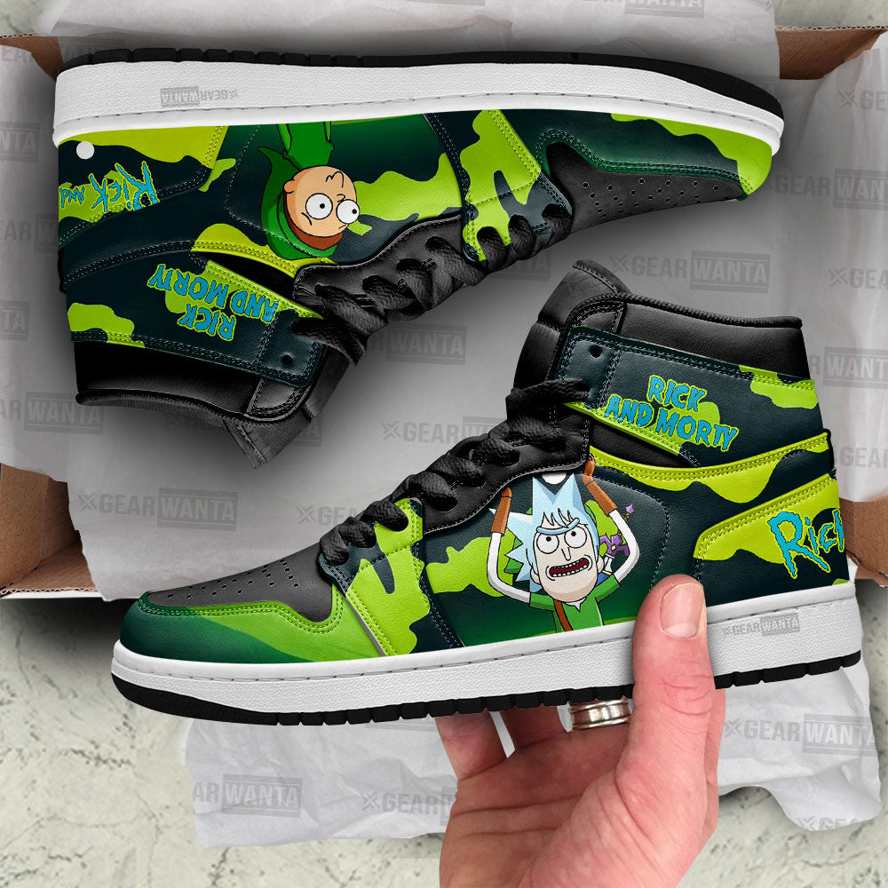 Ideafootwear Rick and Morty AJ1 High Sneakers Shoes For Men And Women 5
