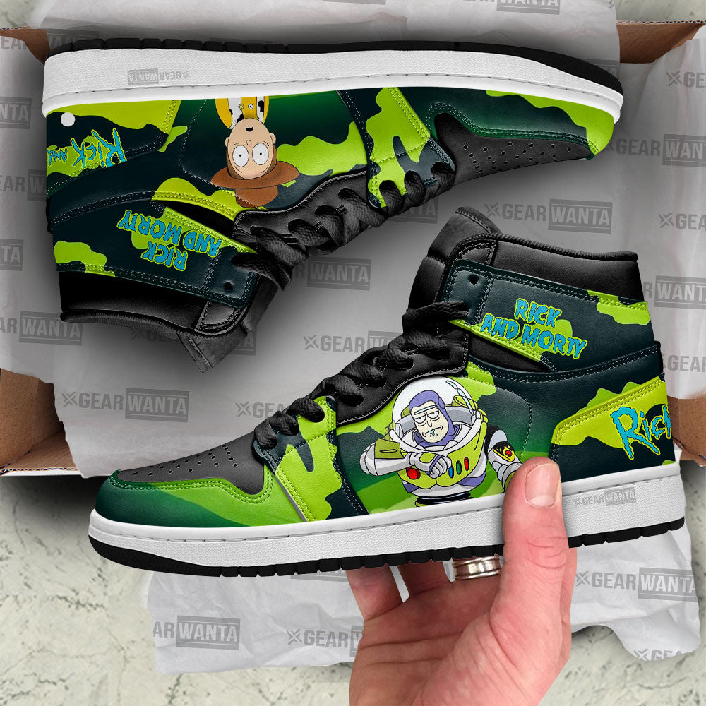 Ideafootwear Rick and Morty AJ1 High Sneakers Shoes For Men And Women 7