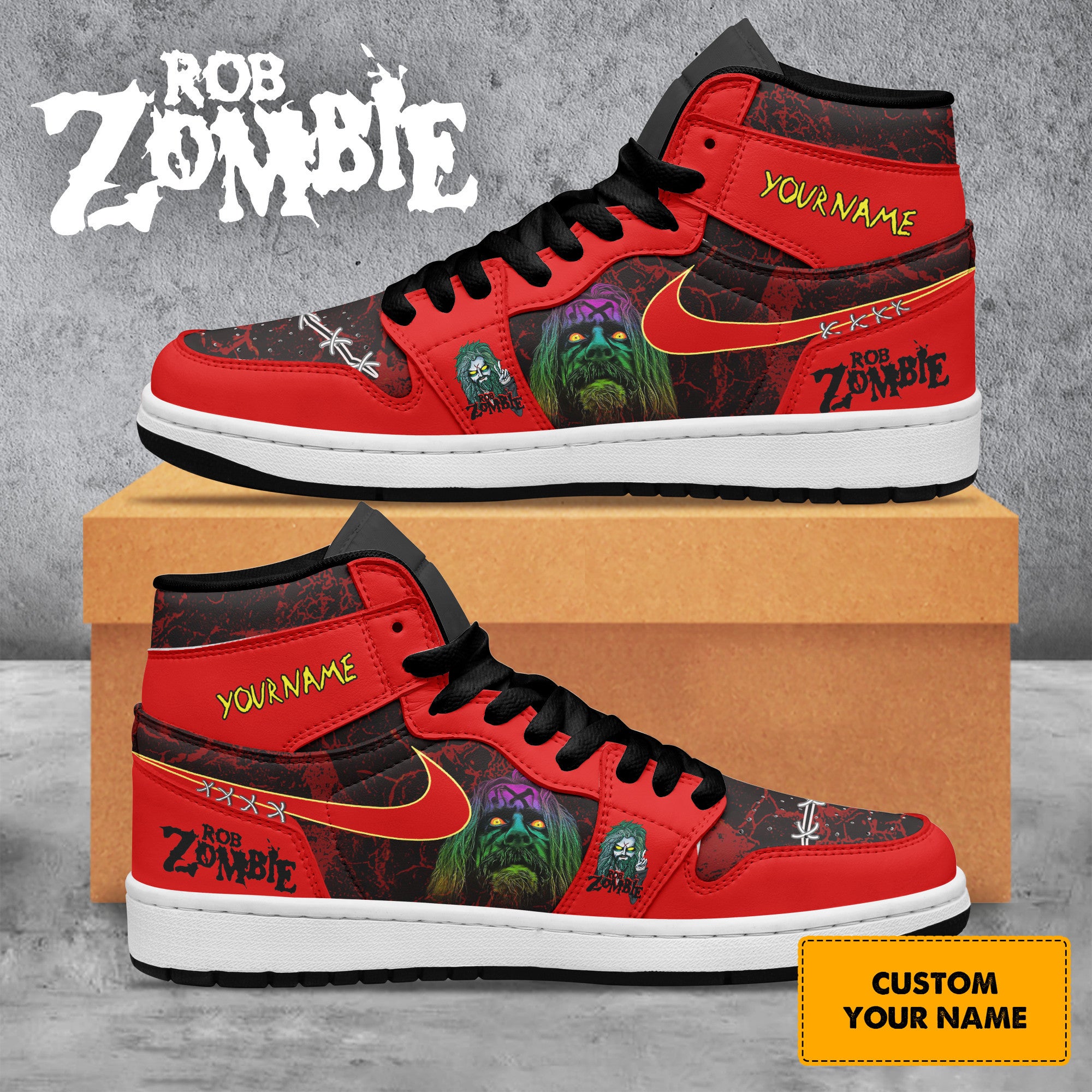 Ideafootwear Rob Zombie AJ1 High Sneakers Shoes For Men And Women 3