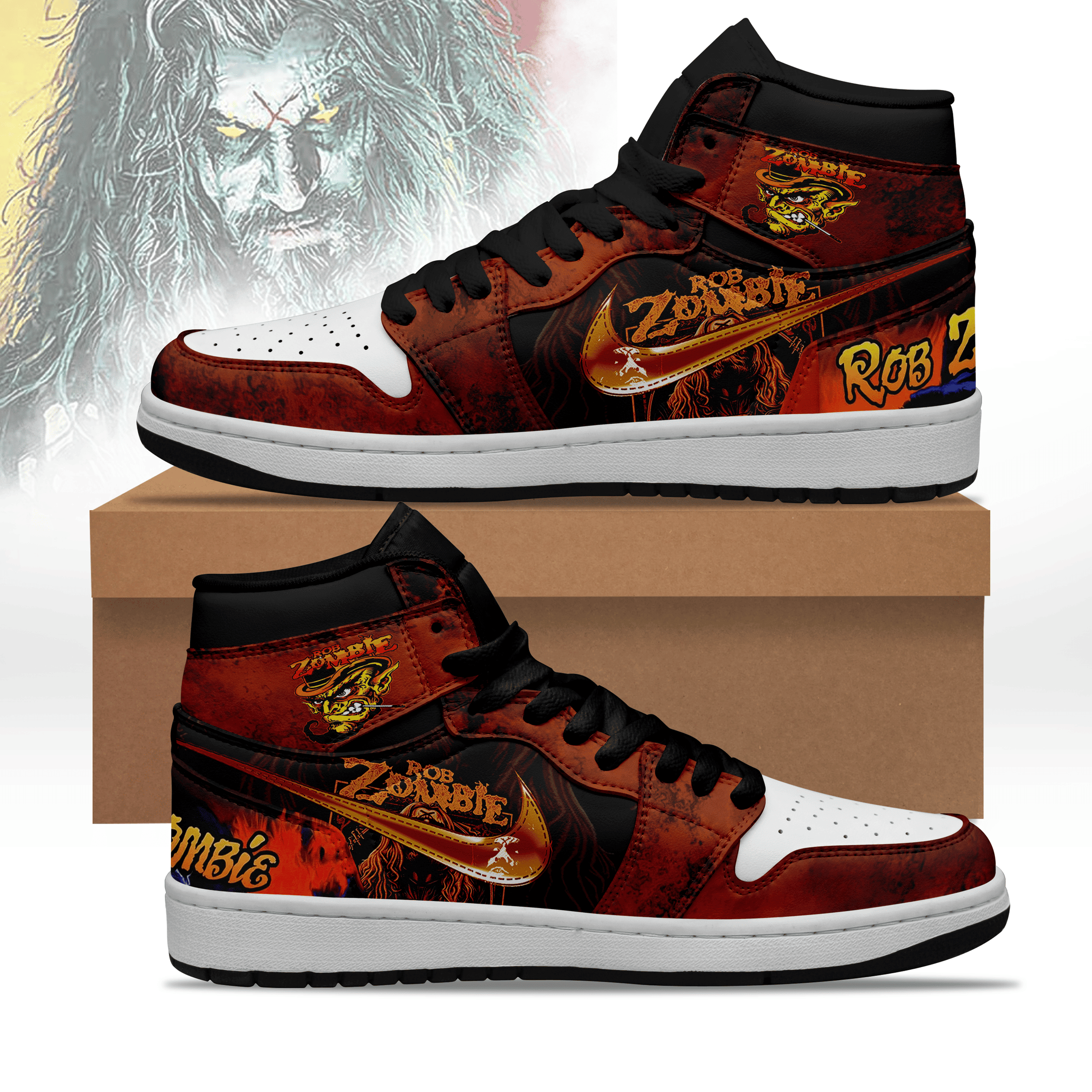 Ideafootwear Rob Zombie AJ1 High Sneakers Shoes For Men And Women 4