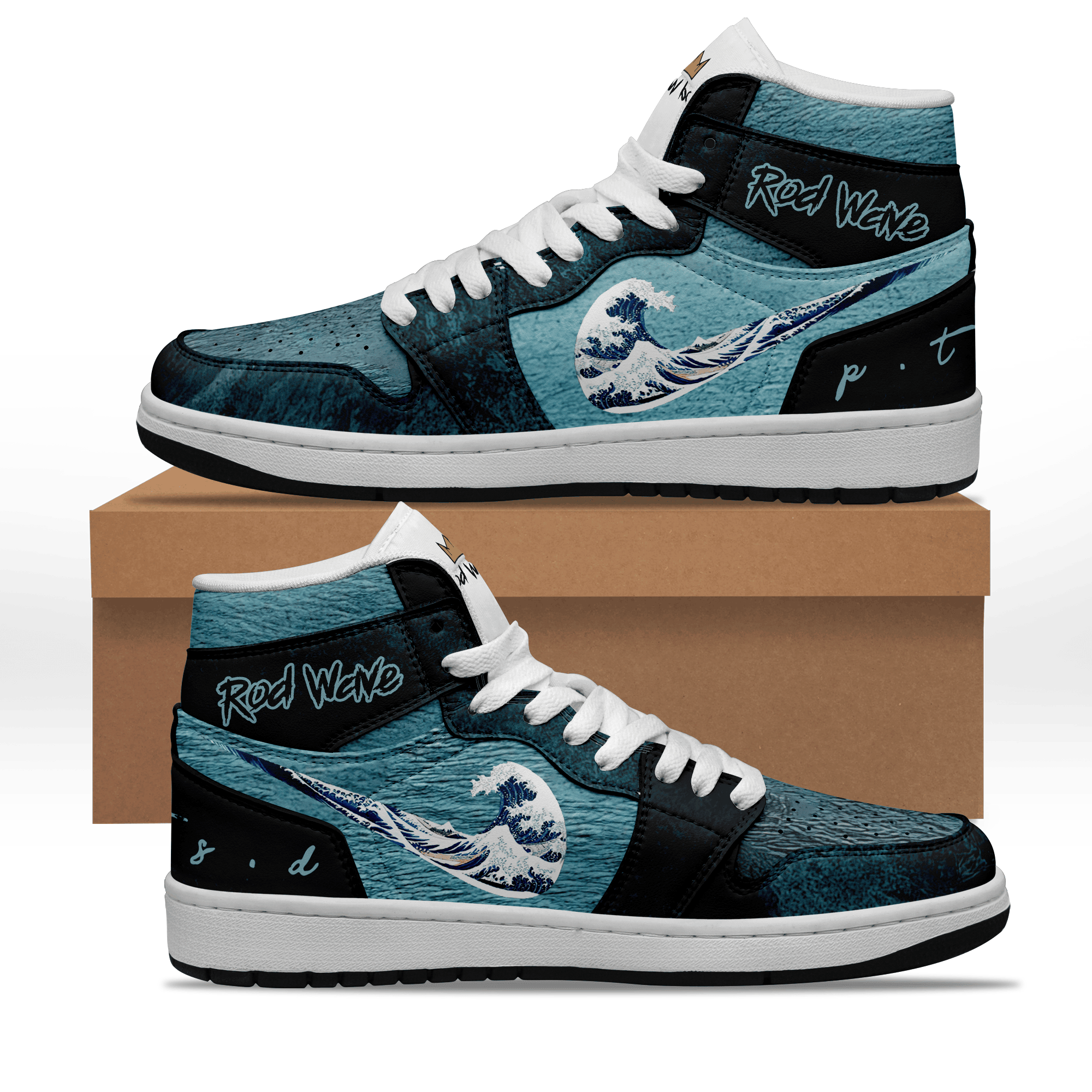 Ideafootwear Rod Wave AJ1 High Sneakers Shoes For Men And Women 4