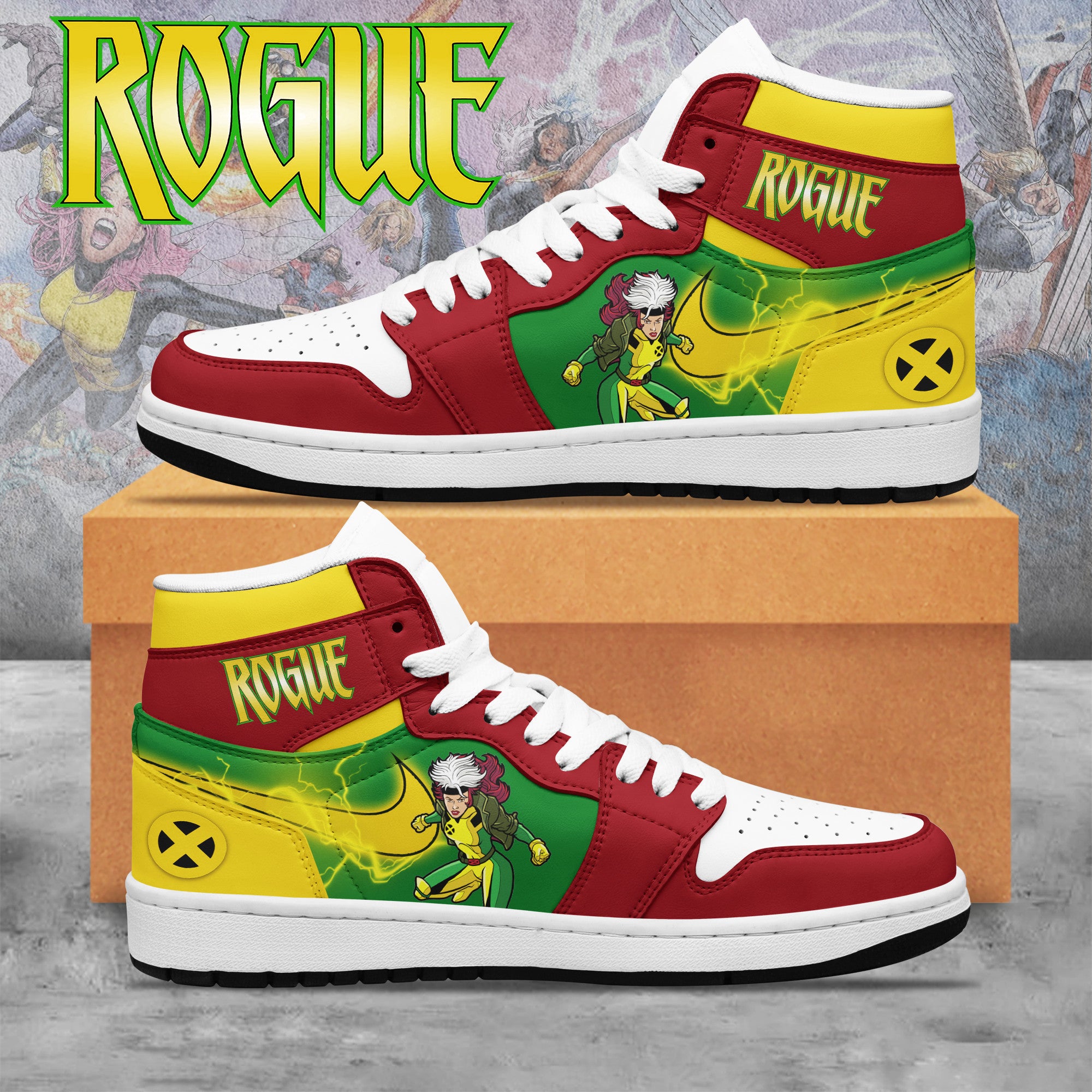 Ideafootwear Rogue X-Men AJ1 High Sneakers Shoes For Men And Women 2