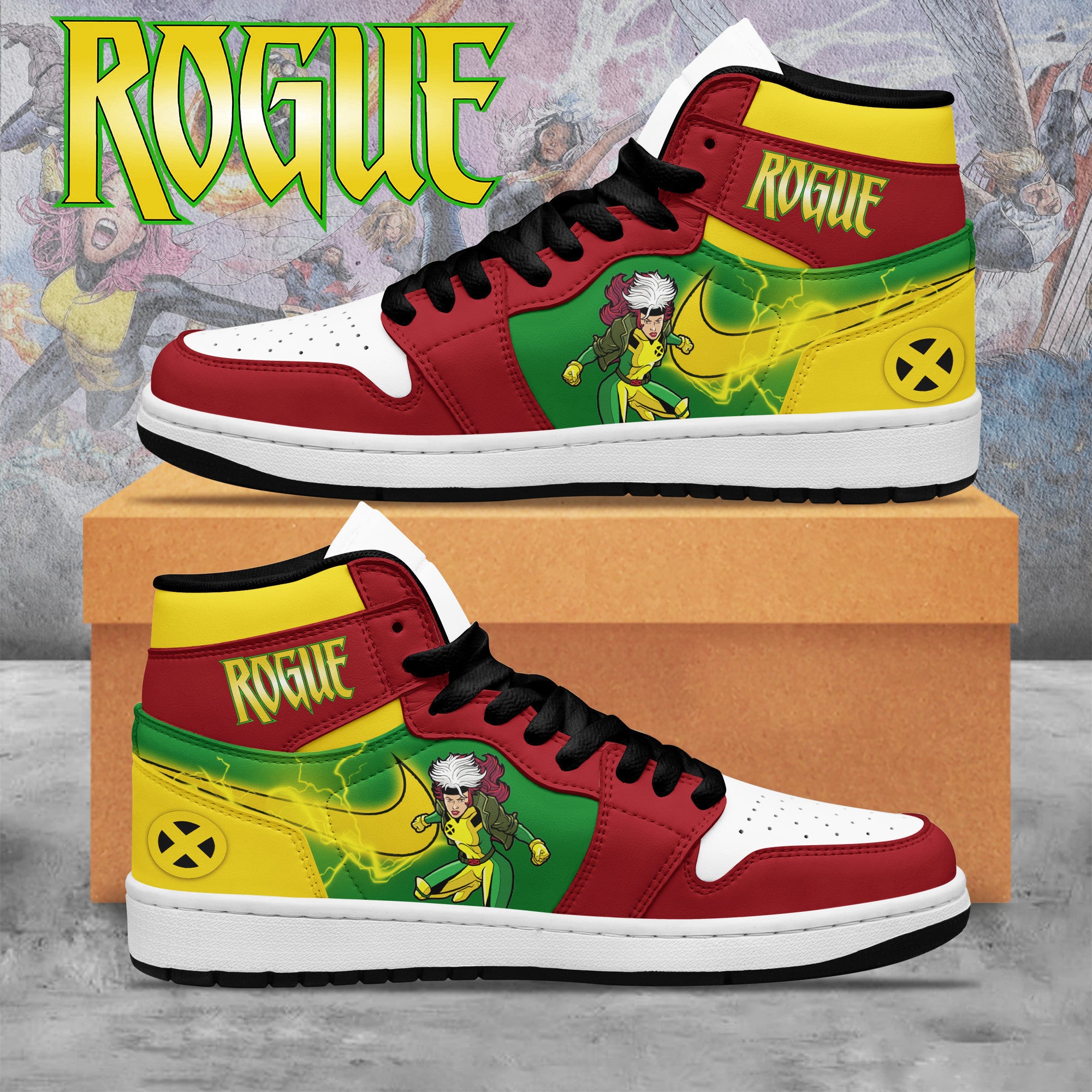 Ideafootwear Rogue X-Men AJ1 High Sneakers Shoes For Men And Women 1