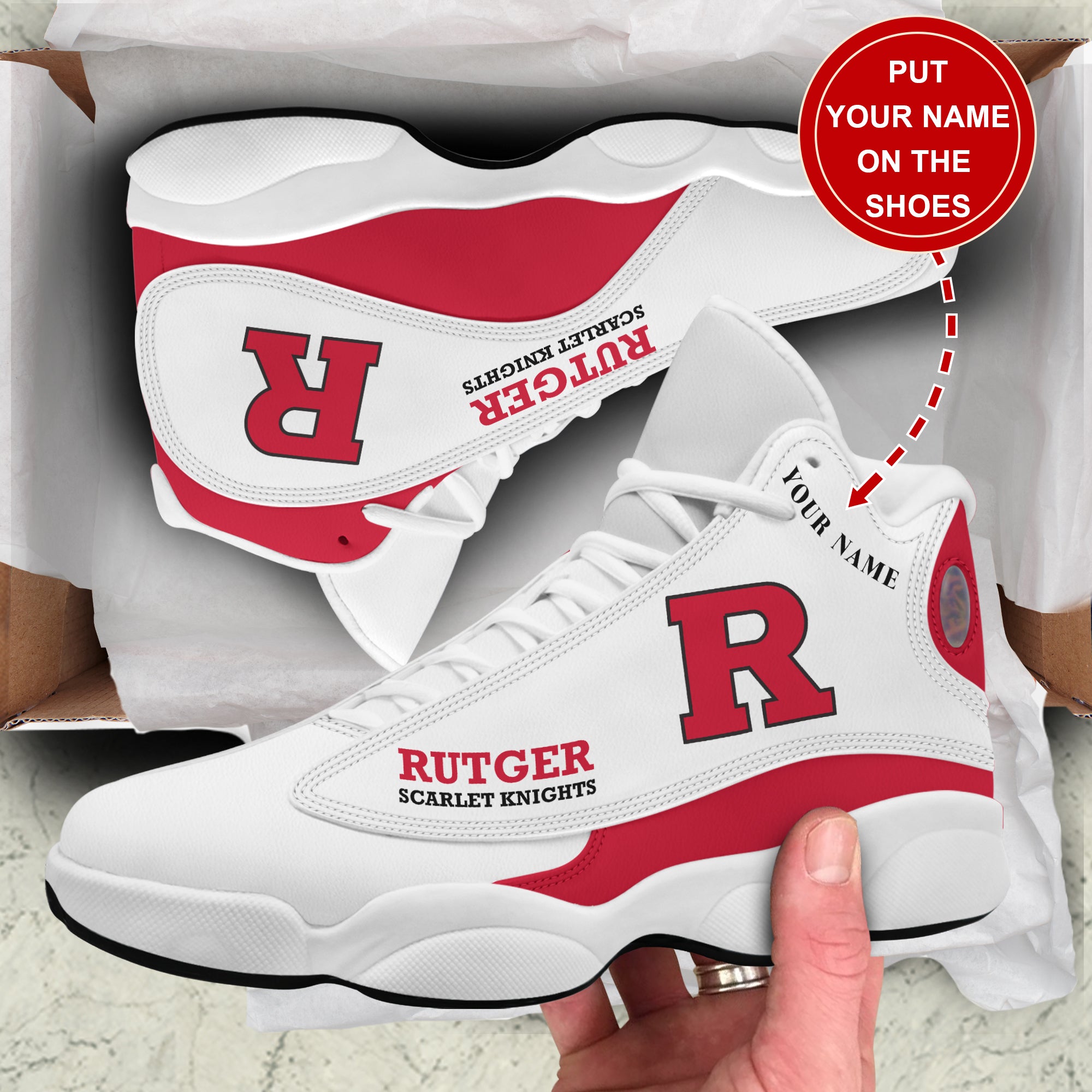 Ideafootwear Rutgers Scarlet Knights AJ13 Sneakers Shoes For Men And Women 1