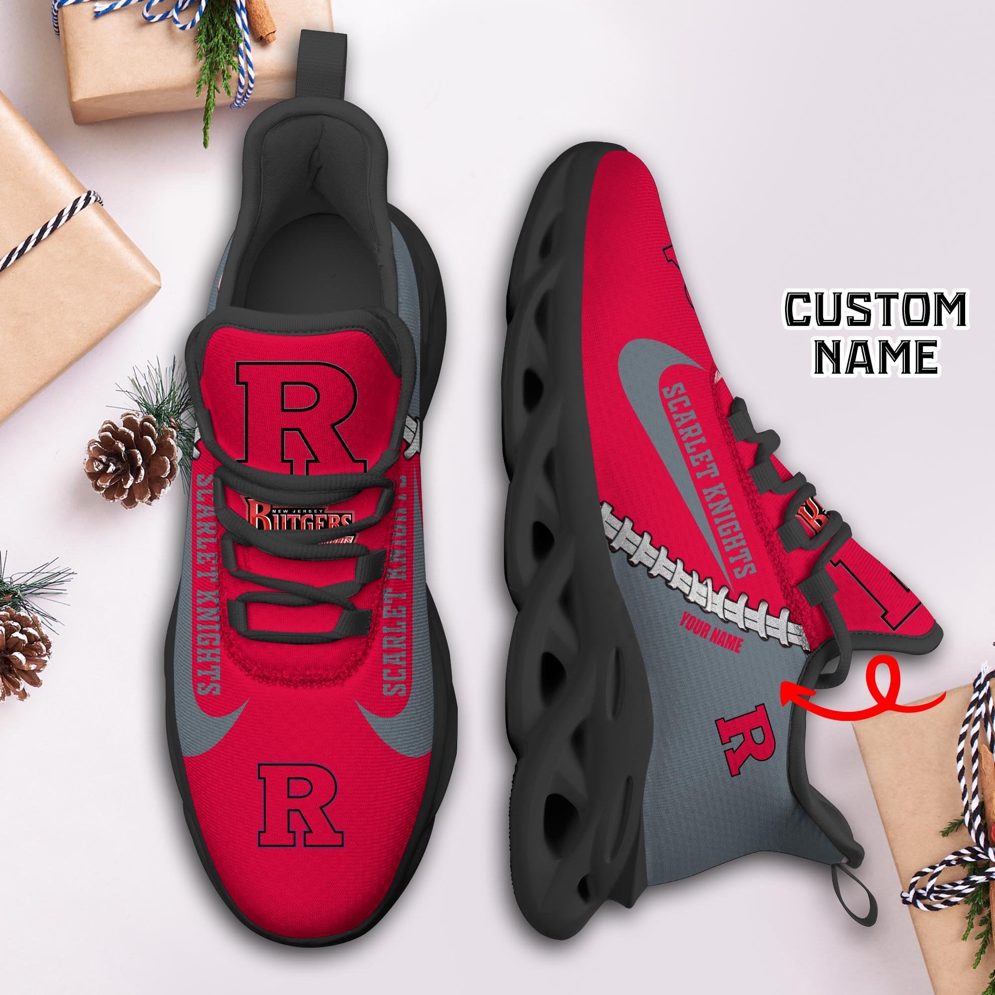 Ideafootwear Rutgers Scarlet Knights Max Soul Shoes Sneakers For Men And Women 1