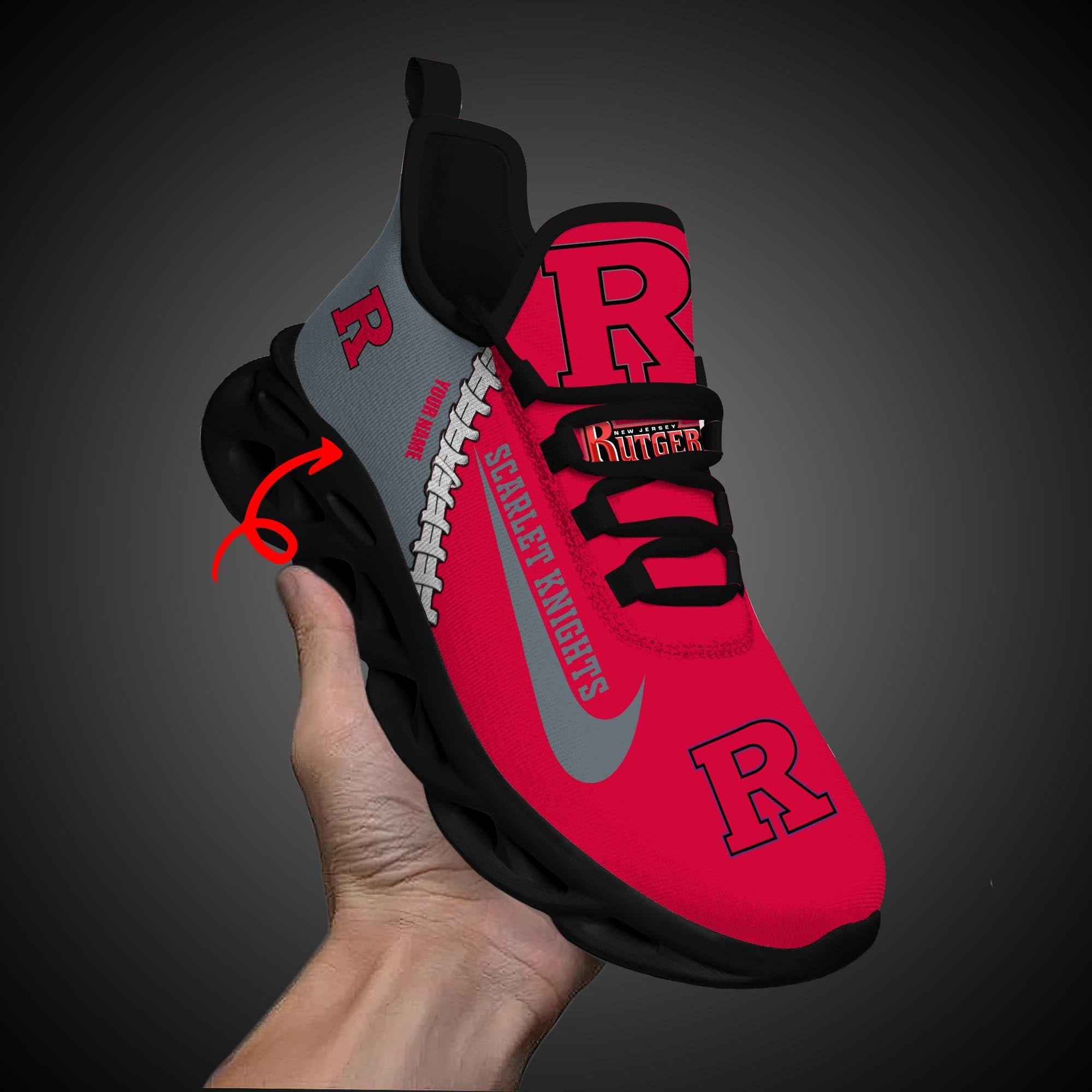 Ideafootwear Rutgers Scarlet Knights Max Soul Shoes Sneakers For Men And Women 1