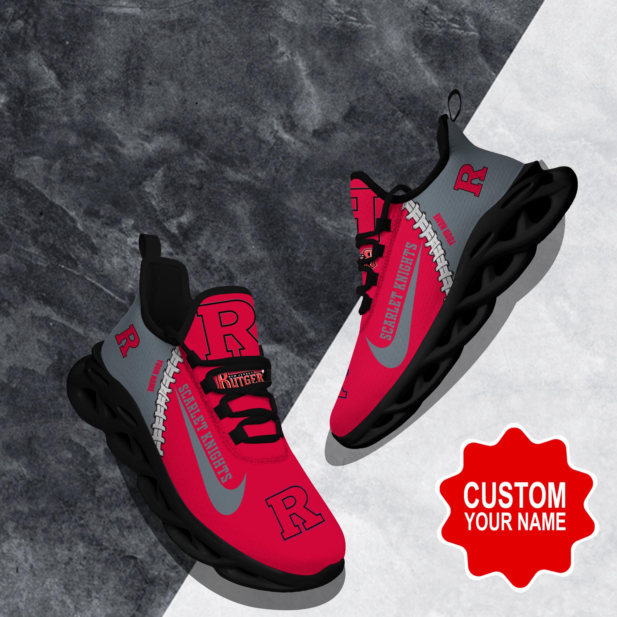 Ideafootwear Rutgers Scarlet Knights Max Soul Shoes Sneakers For Men And Women 1