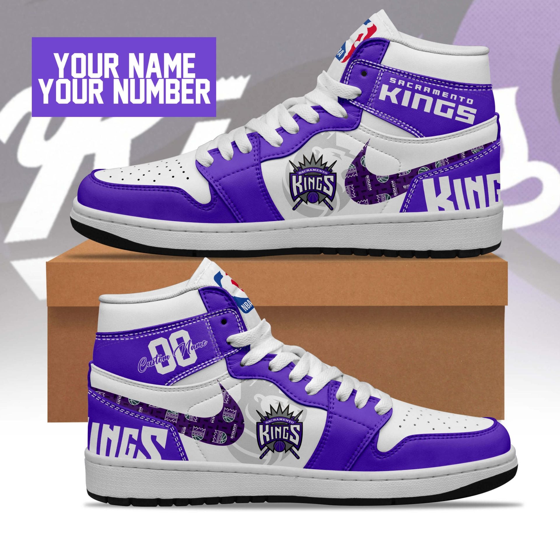 Ideafootwear Sacramento Kings AJ1 High Sneakers Shoes For Men And Women 1