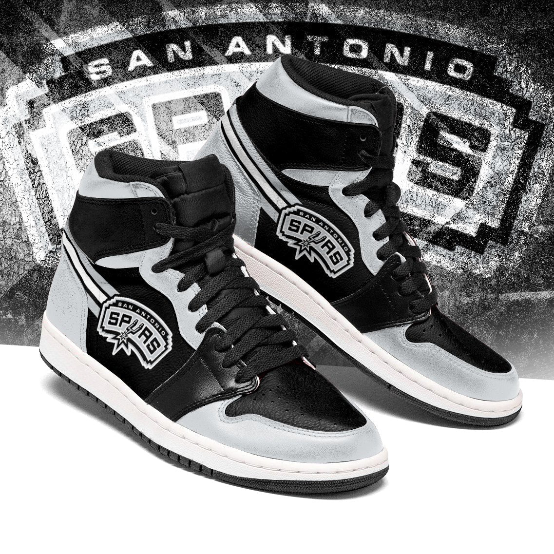 Ideafootwear San Antonio Spurs NBA AJ1 High Sneakers Shoes For Men And Women 3
