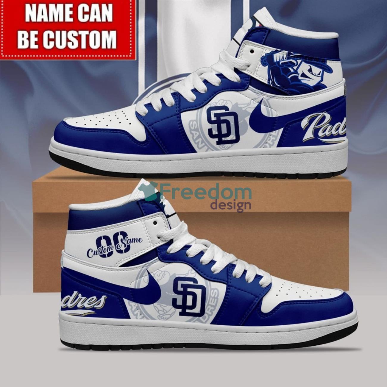 Ideafootwear San Diego Padres AJ1 High Sneakers Shoes For Men And Women 1