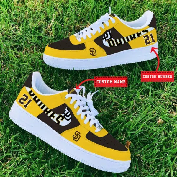 Ideafootwear San Diego Padres MLB Air Low-Top Sneakers Shoes For Men And Women 1