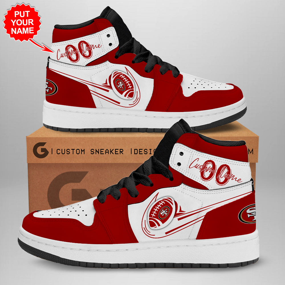 Ideafootwear San Francisco 49ers AJ1 High Sneakers Shoes For Men And Women 1