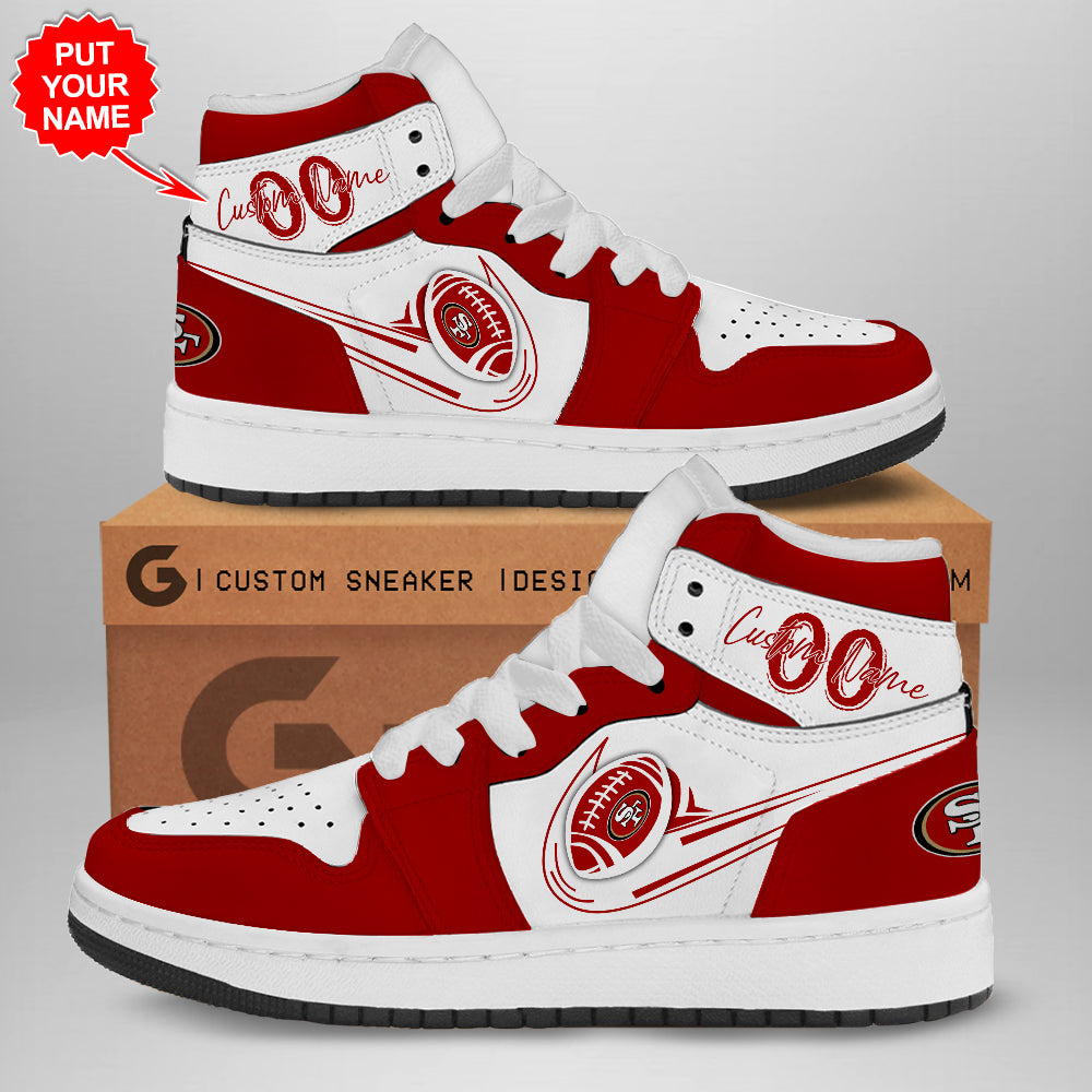 Ideafootwear San Francisco 49ers AJ1 High Sneakers Shoes For Men And Women 1