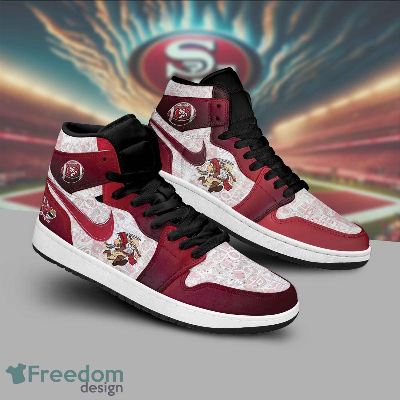 Ideafootwear San Francisco 49ers AJ1 High Sneakers Shoes For Men And Women 11