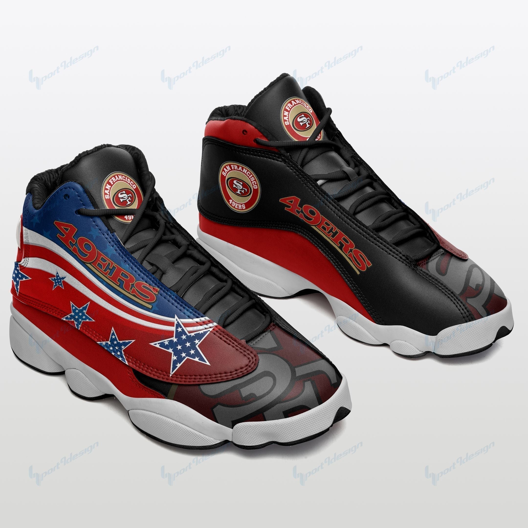Ideafootwear San Francisco 49ers AJ13 Sneakers Shoes For Men And Women 39