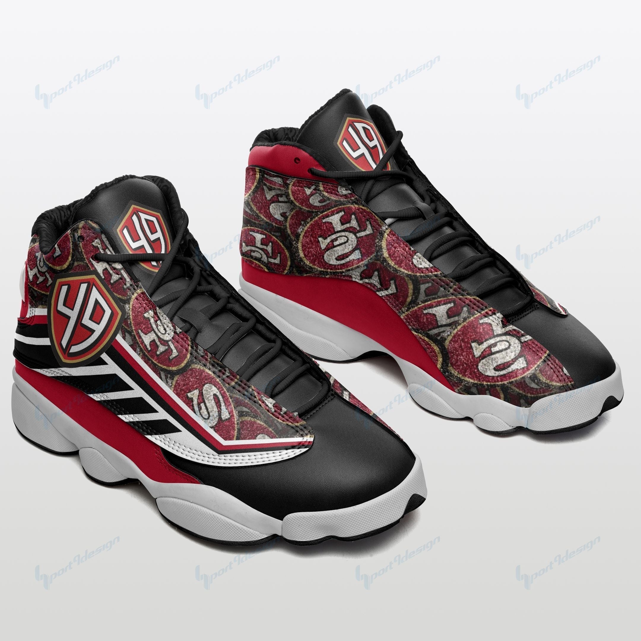 Ideafootwear San Francisco 49ers AJ13 Sneakers Shoes For Men And Women 32
