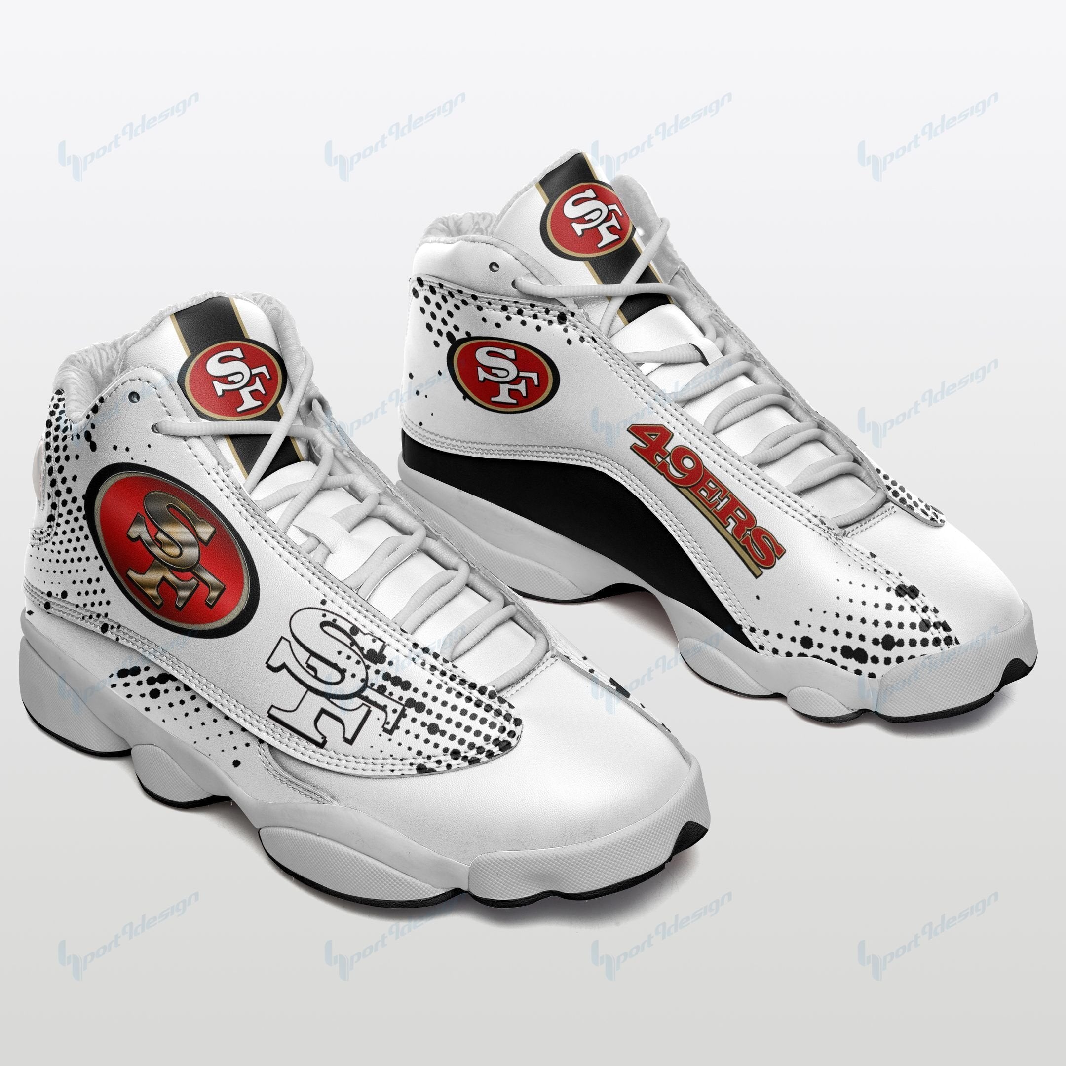Ideafootwear San Francisco 49ers AJ13 Sneakers Shoes For Men And Women 48