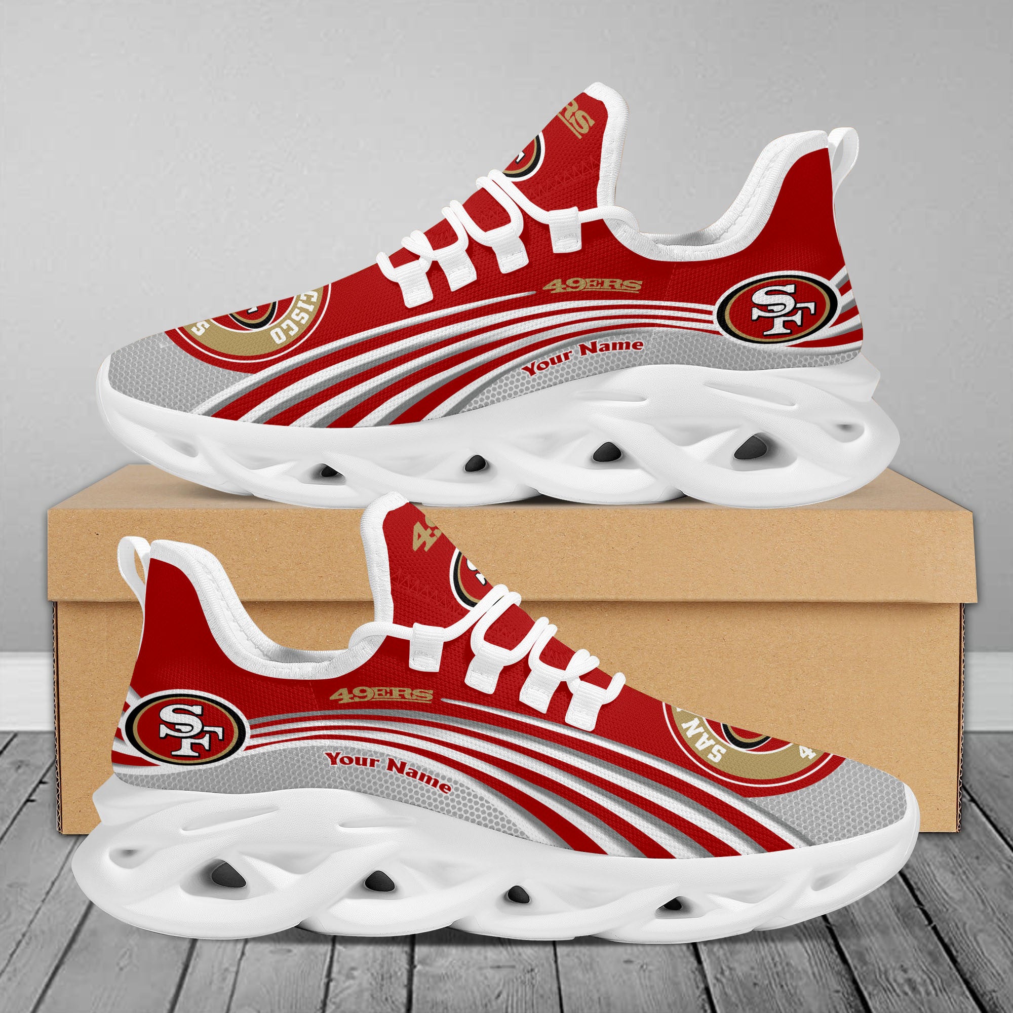 Ideafootwear San Francisco 49ers Max Soul Shoes Sneakers For Men And Women 124