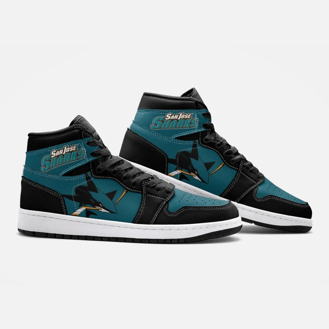 Ideafootwear San Jose Sharks AJ1 High Sneakers Shoes For Men And Women 5