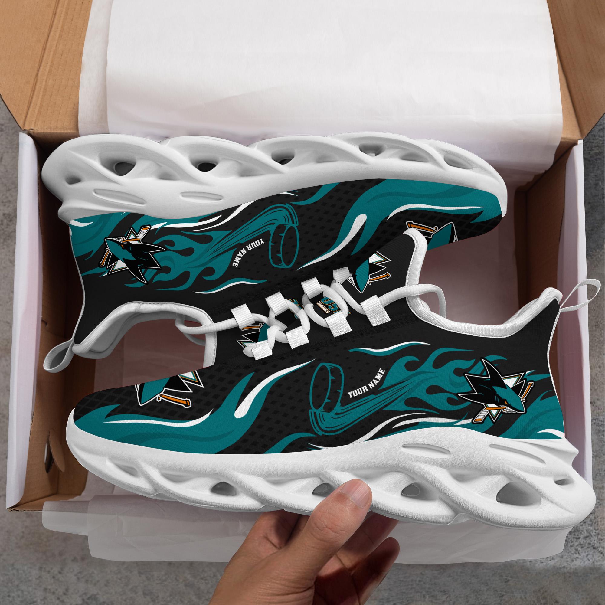 Ideafootwear San Jose Sharks Max Soul Shoes Sneakers For Men And Women 3