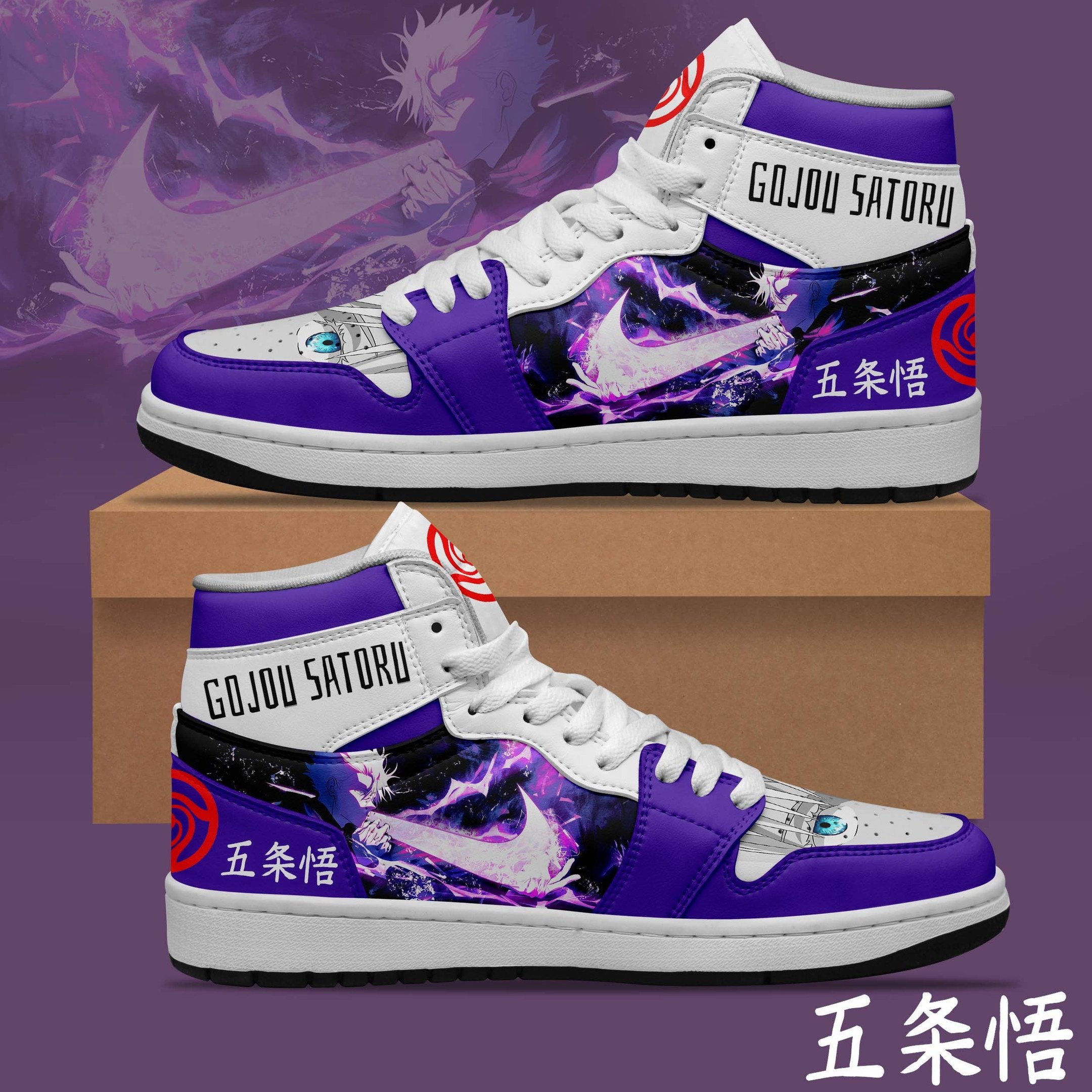 Ideafootwear Satoru Gojo AJ1 High Sneakers Shoes For Men And Women 1