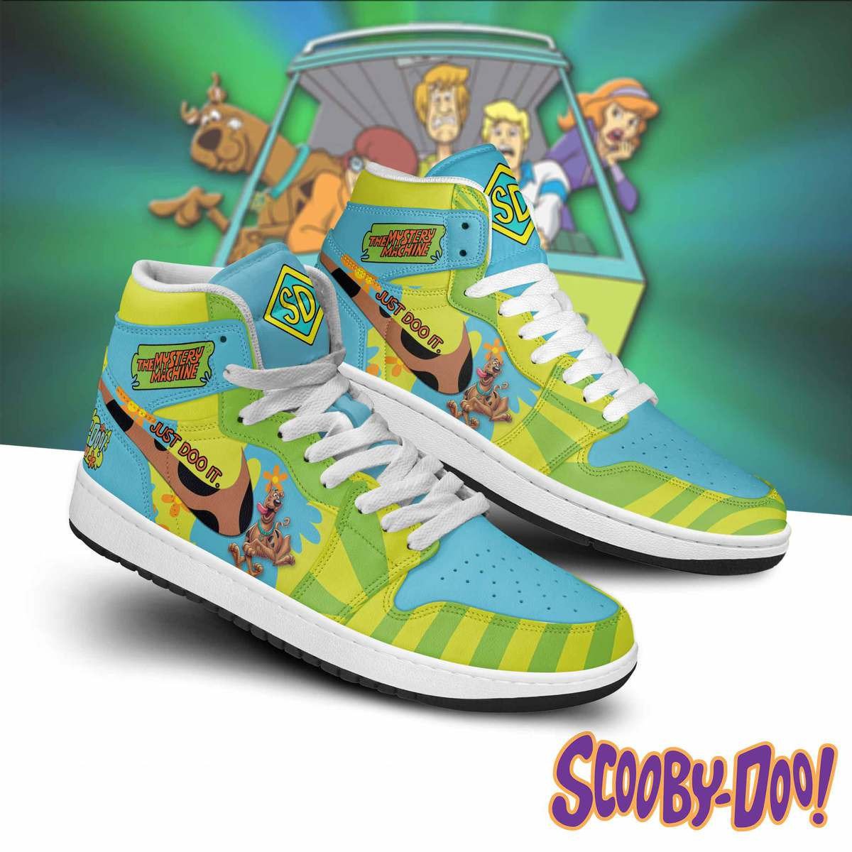 Ideafootwear Scooby-Doo AJ1 High Sneakers Shoes For Men And Women 2