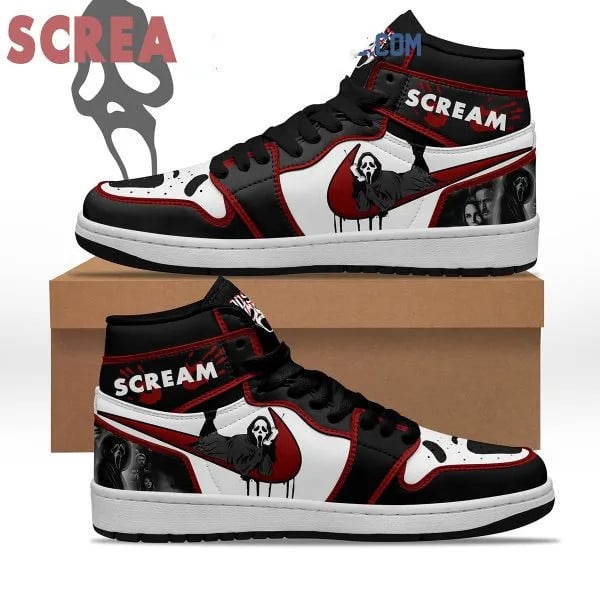 Ideafootwear Scream Ghostface AJ1 High Sneakers Shoes For Men And Women 1