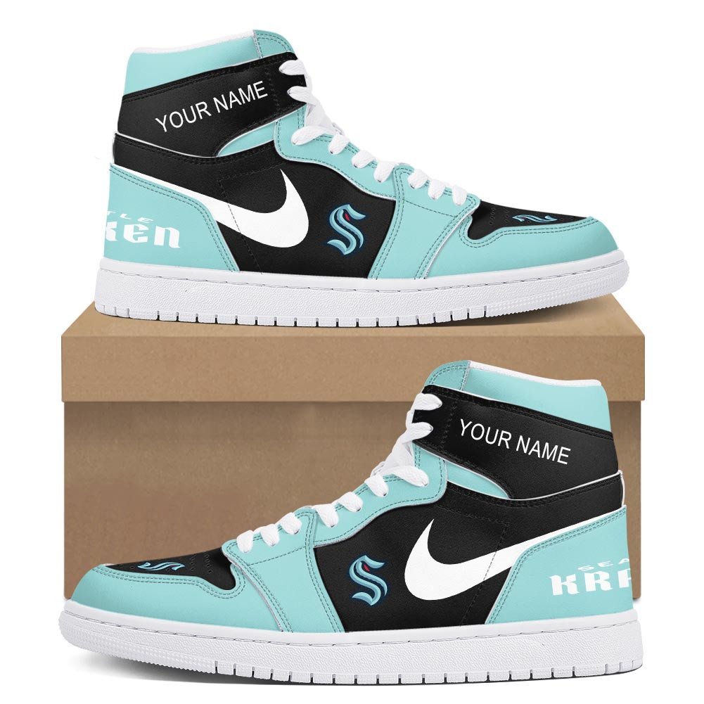 Ideafootwear Seattle Kraken AJ1 High Sneakers Shoes For Men And Women 2