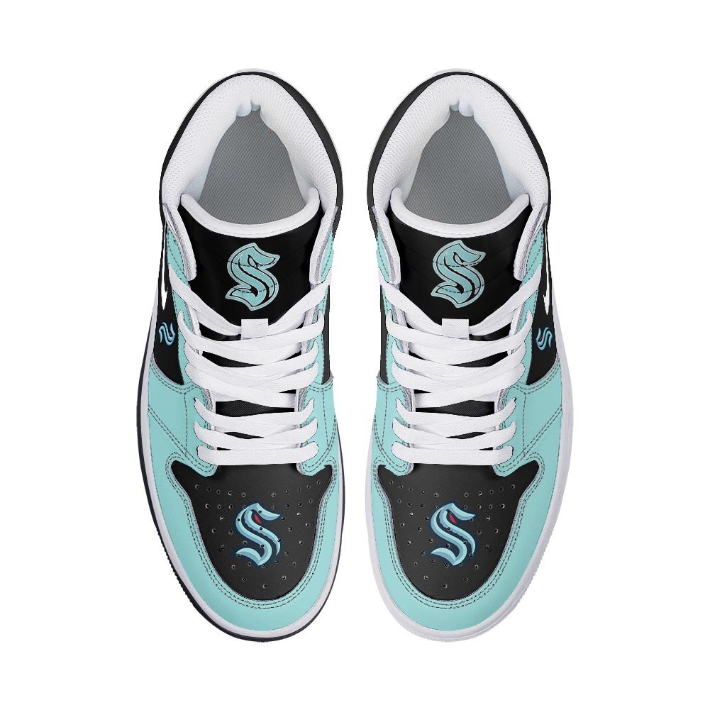 Ideafootwear Seattle Kraken AJ1 High Sneakers Shoes For Men And Women 2