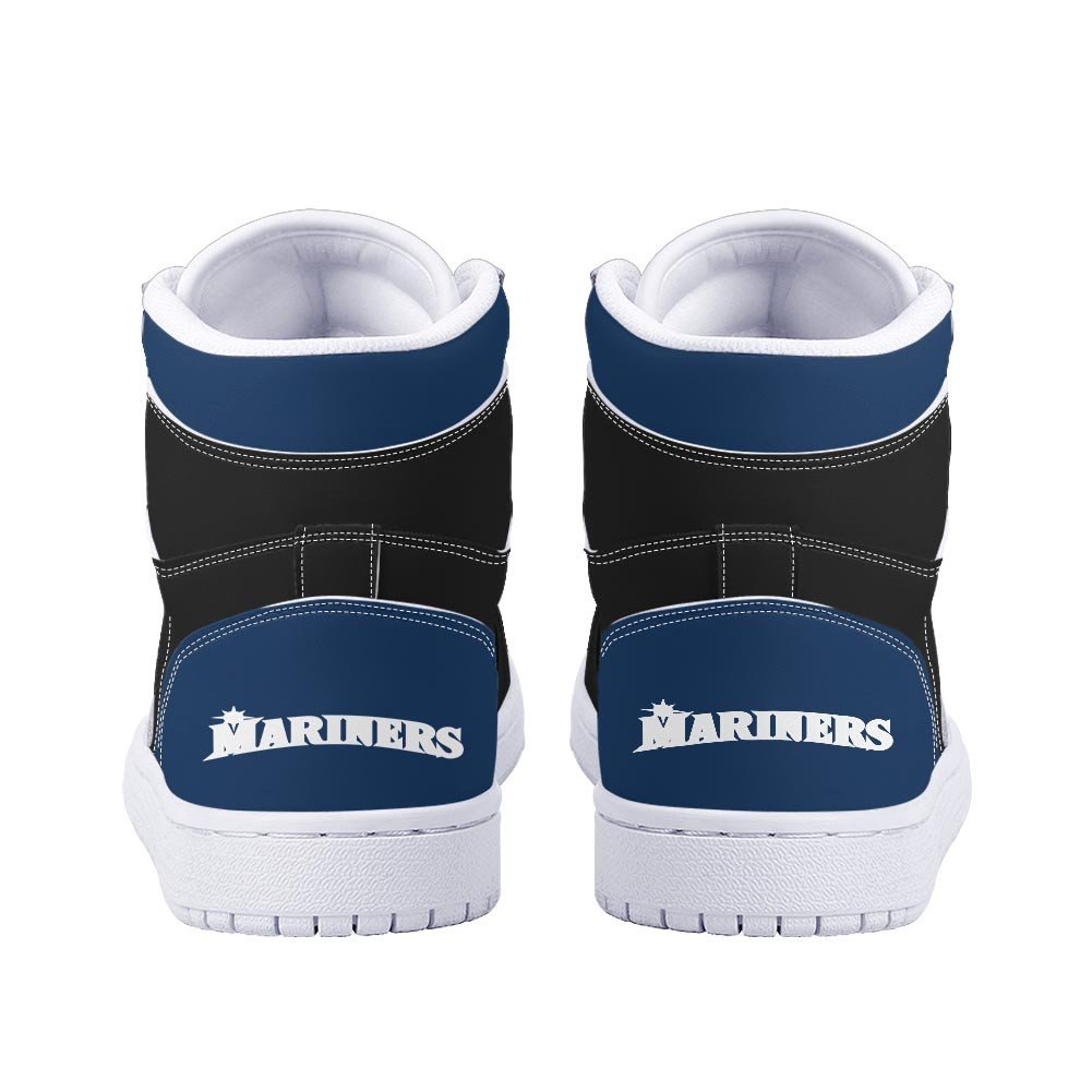 Ideafootwear Seattle Mariners AJ1 High Sneakers Shoes For Men And Women 3