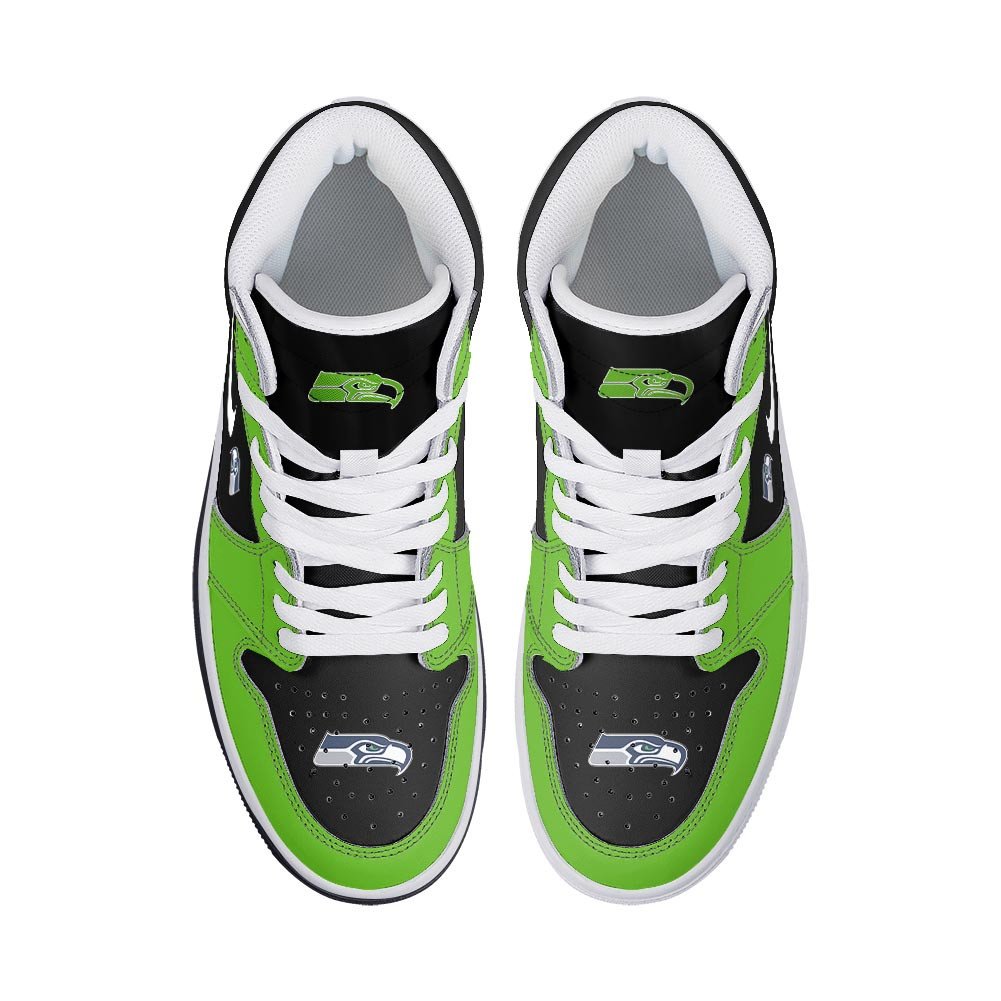 Ideafootwear Seattle Seahawks AJ1 High Sneakers Shoes For Men And Women 6