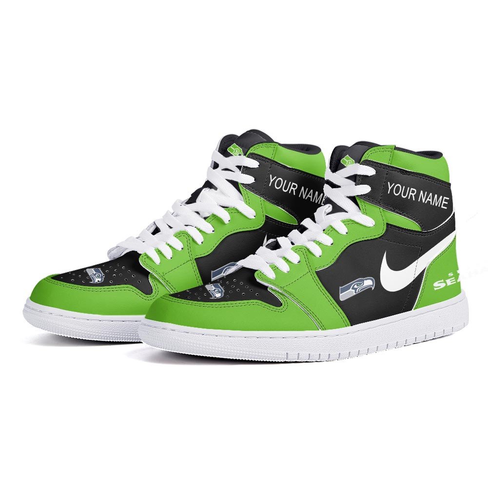 Ideafootwear Seattle Seahawks AJ1 High Sneakers Shoes For Men And Women 6