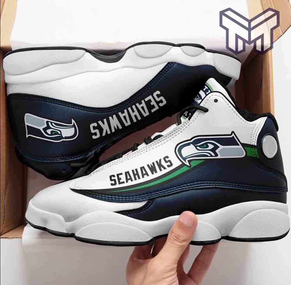 Ideafootwear Seattle Seahawks AJ13 Sneakers Shoes For Men And Women 9