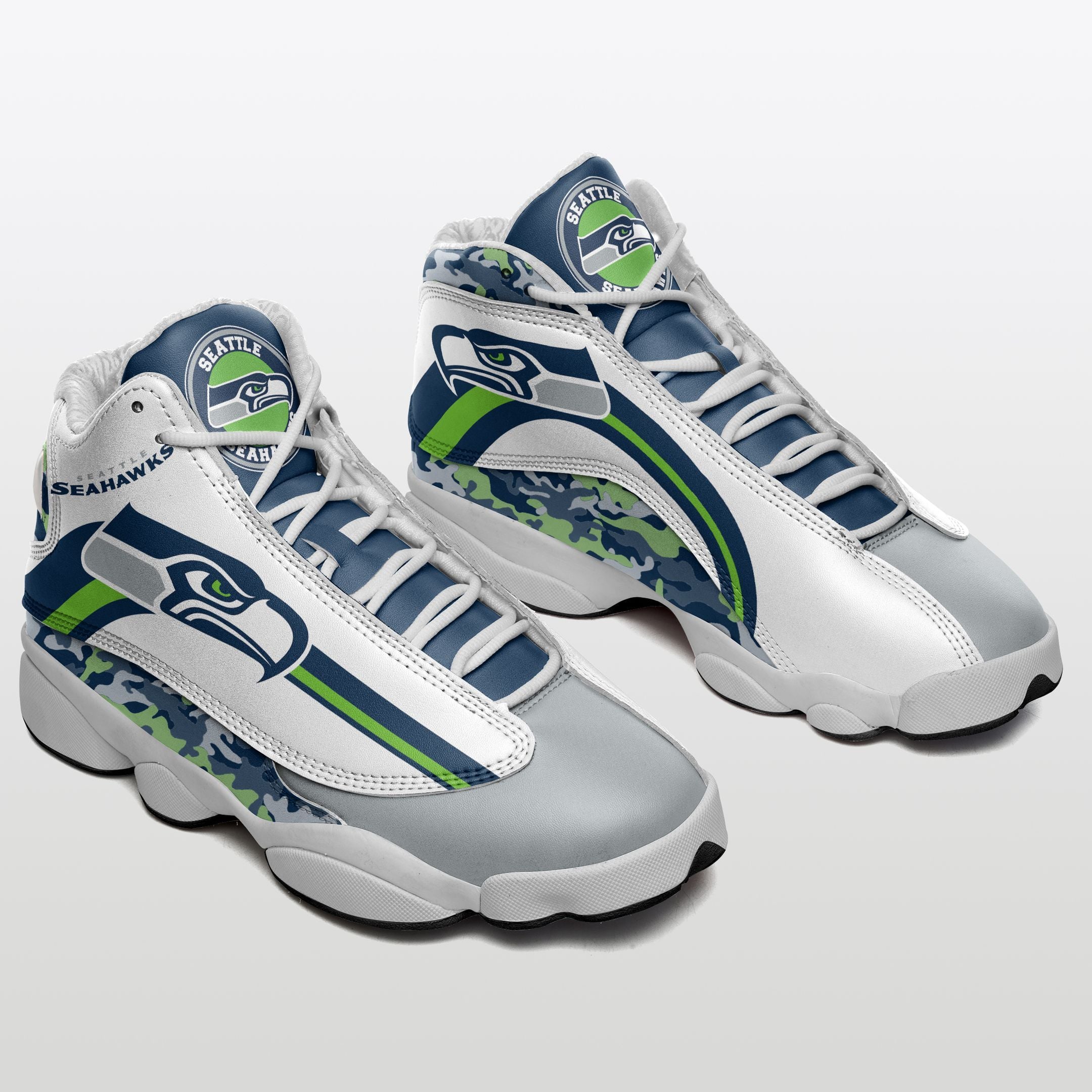 Ideafootwear Seattle Seahawks AJ13 Sneakers Shoes For Men And Women 15