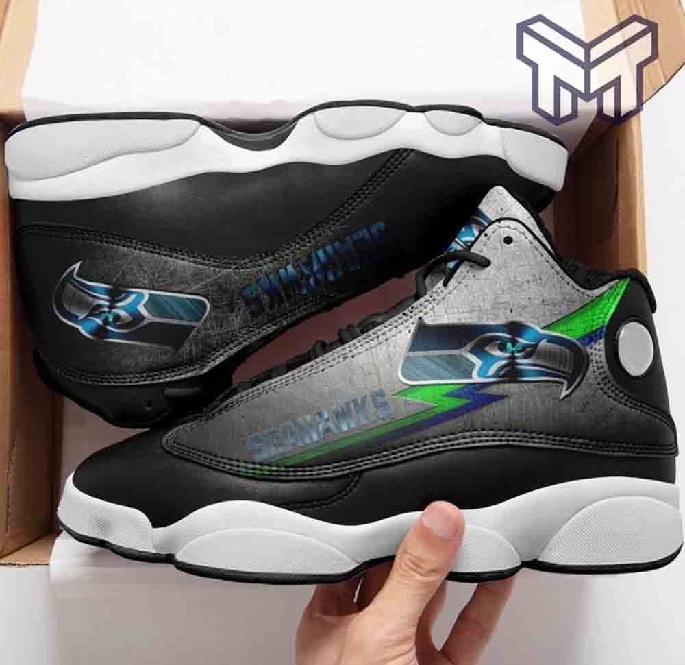 Ideafootwear Seattle Seahawks AJ13 Sneakers Shoes For Men And Women 11