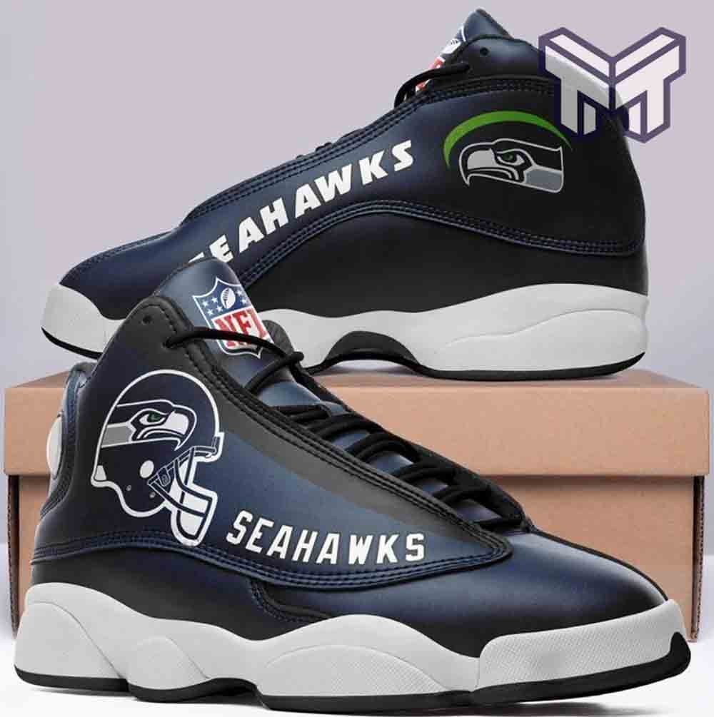 Ideafootwear Seattle Seahawks AJ13 Sneakers Shoes For Men And Women 10