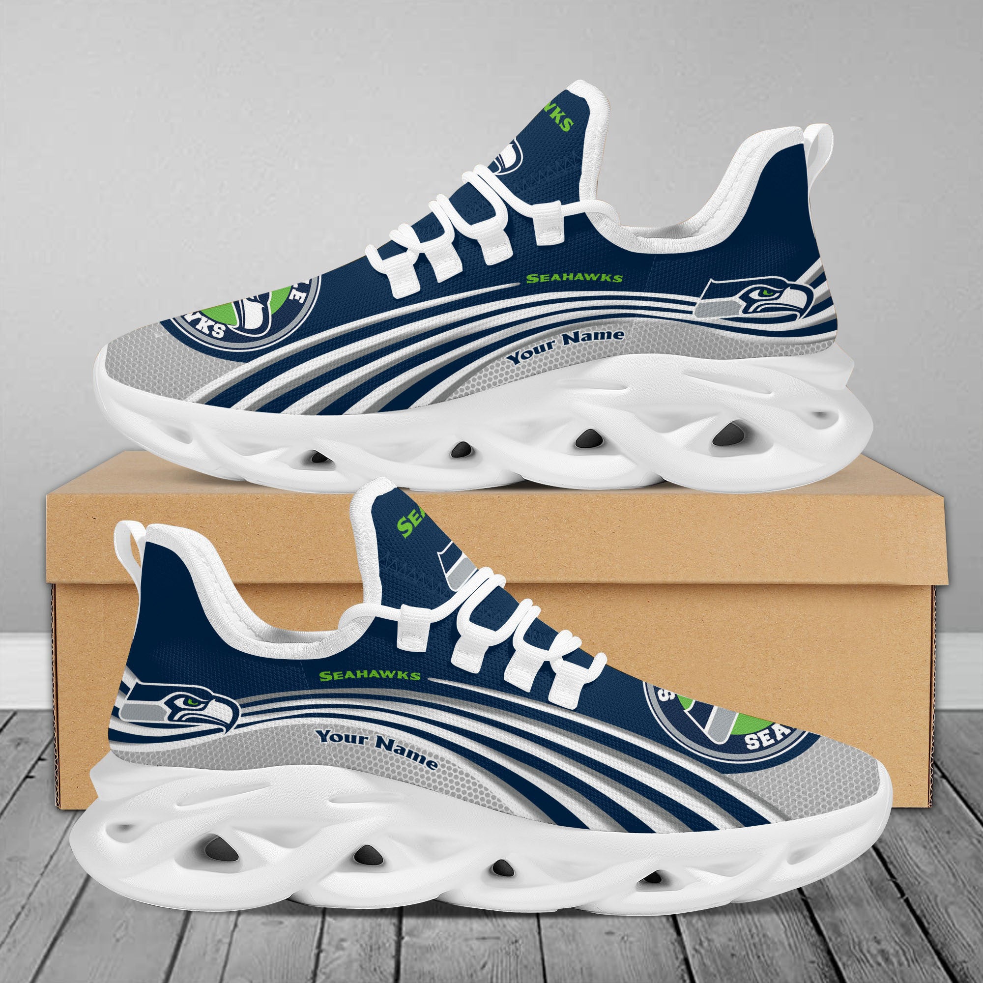 Ideafootwear Seattle Seahawks Max Soul Shoes Sneakers For Men And Women 36