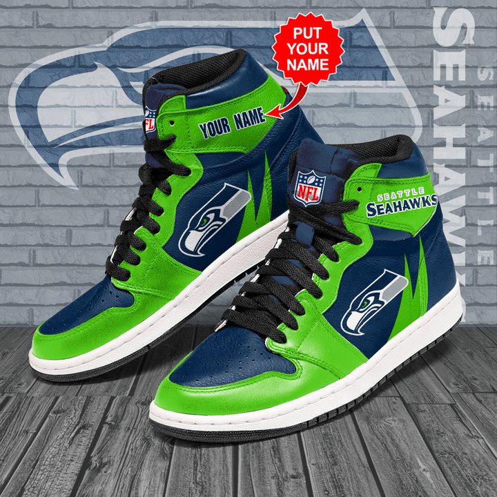 Ideafootwear Seattle Seahawks NFL AJ1 High Sneakers Shoes For Men And Women 10