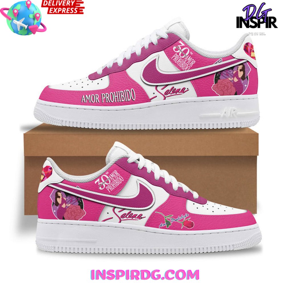 Ideafootwear Selena 30th Anniversary Amor Prohibido Air Low-Top Sneakers Shoes For Men And Women 1