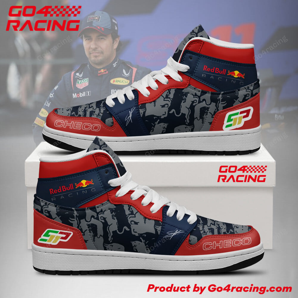 Ideafootwear Sergio Perez - Red Bull AJ1 High Sneakers Shoes For Men And Women 1