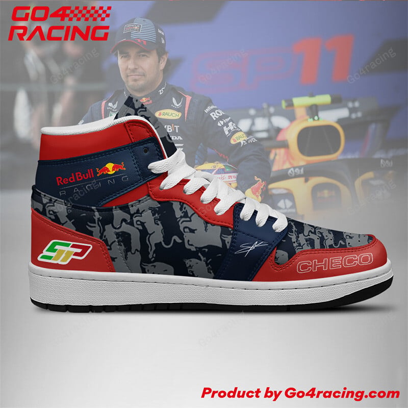 Ideafootwear Sergio Perez - Red Bull AJ1 High Sneakers Shoes For Men And Women 1