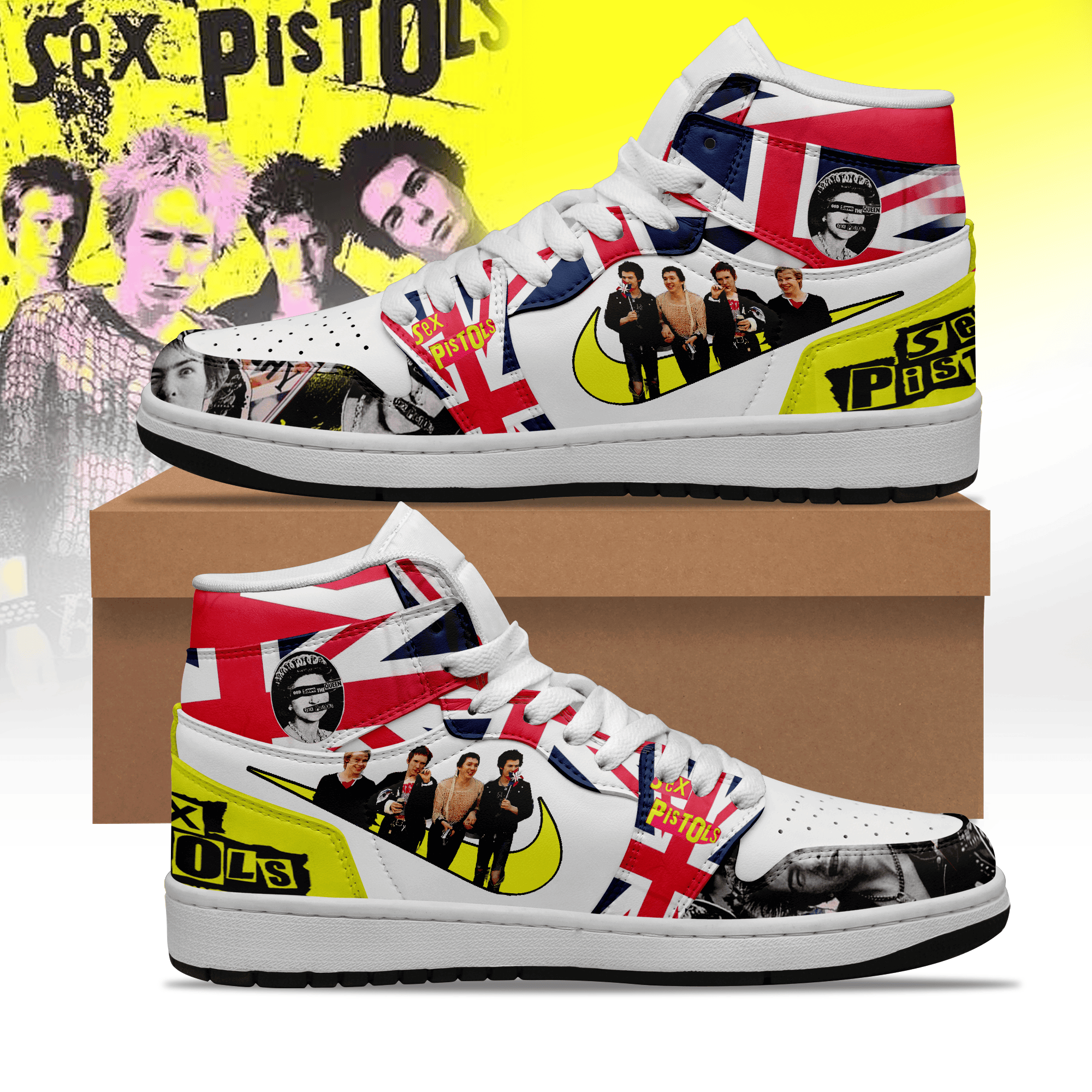 Ideafootwear Sex Pistols AJ1 High Sneakers Shoes For Men And Women 1