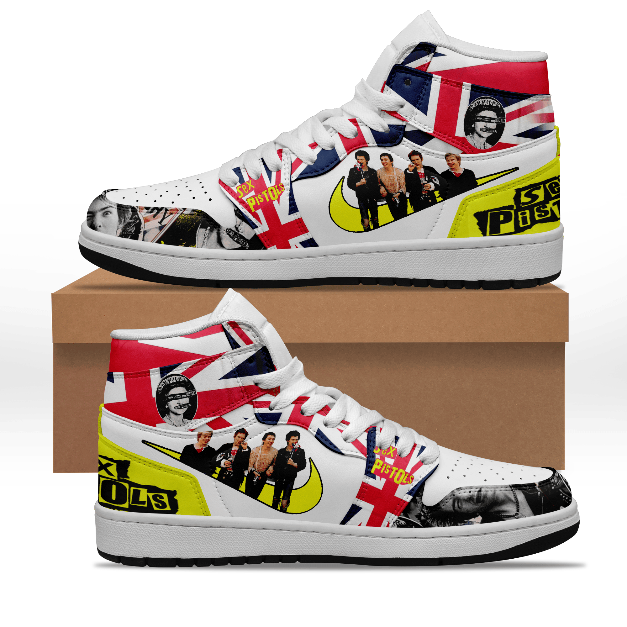 Ideafootwear Sex Pistols AJ1 High Sneakers Shoes For Men And Women 1