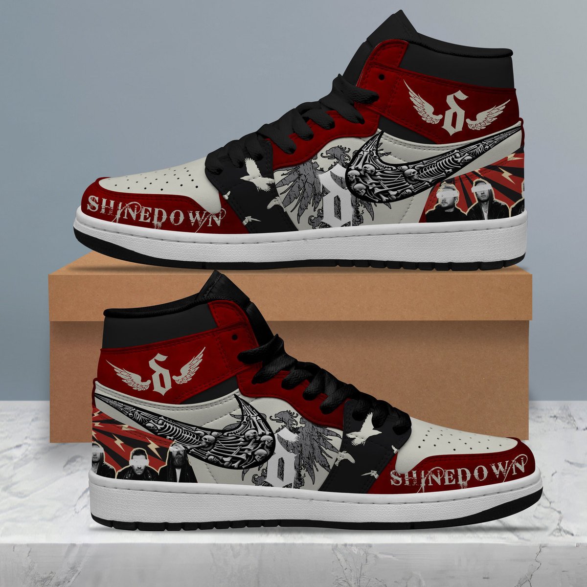 Ideafootwear Shinedown AJ1 High Sneakers Shoes For Men And Women 2