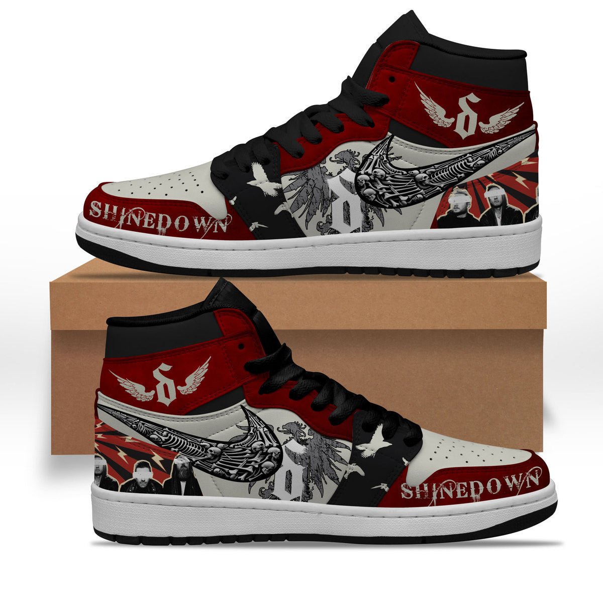 Ideafootwear Shinedown AJ1 High Sneakers Shoes For Men And Women 2