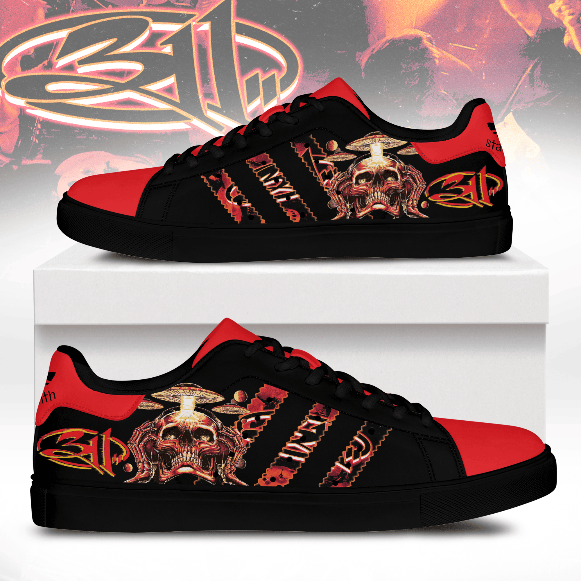 Ideafootwear Skull Skate Stan Shoes Sneakes For Men And Women  1