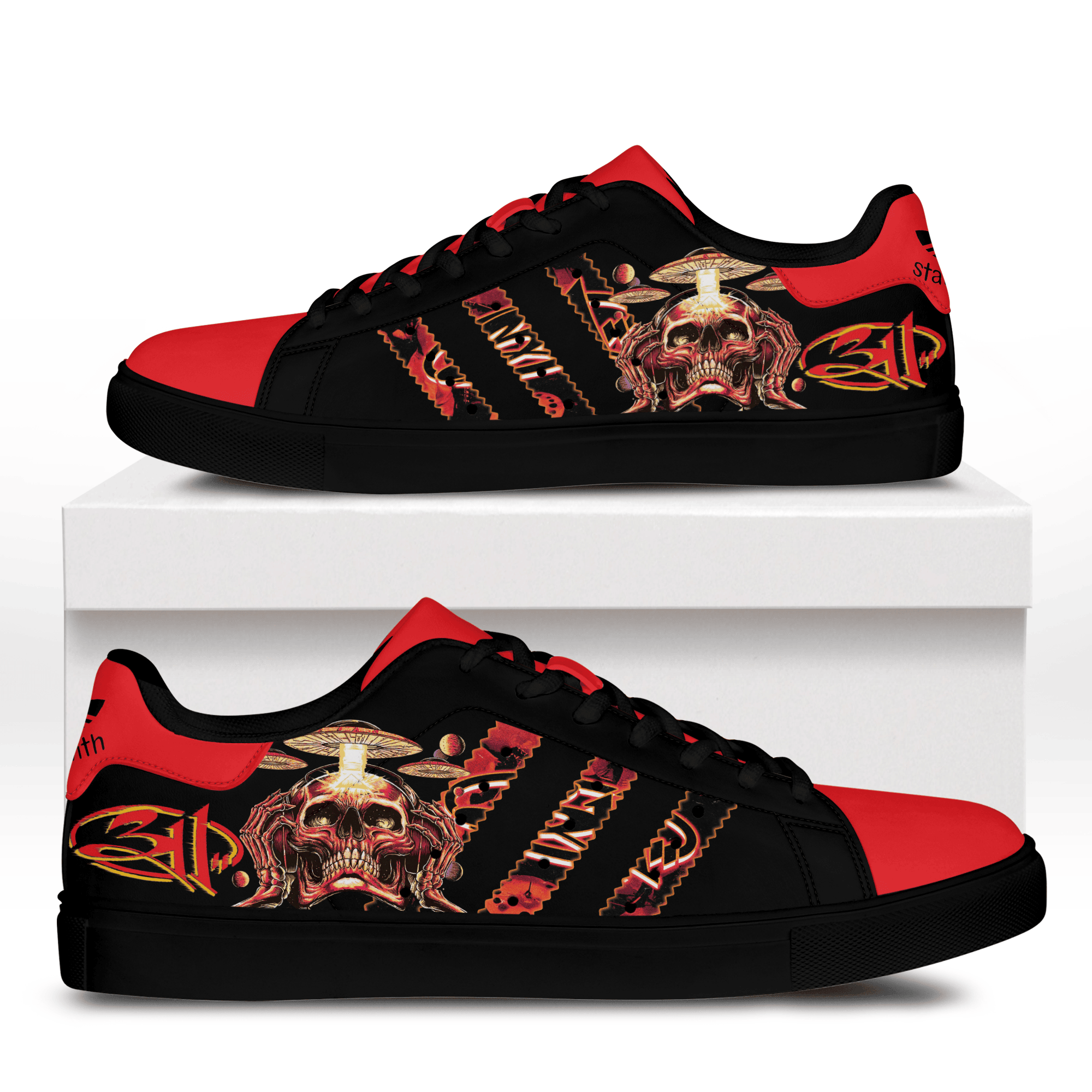 Ideafootwear Skull Skate Stan Shoes Sneakes For Men And Women  1