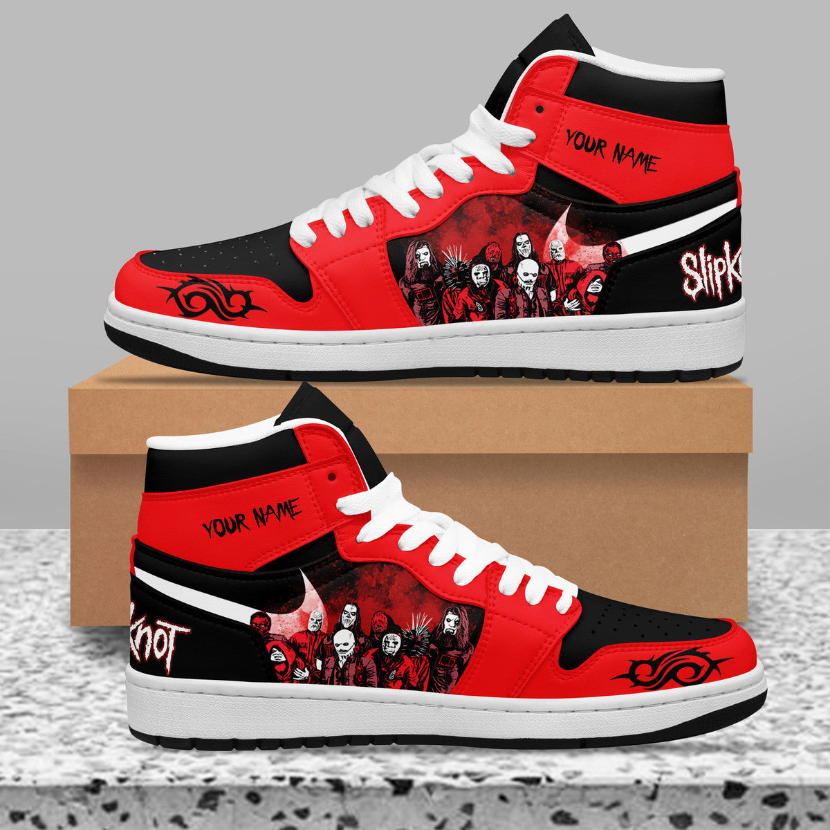 Ideafootwear Slipknot AJ1 High Sneakers Shoes For Men And Women 6